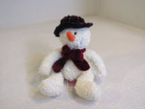 Russ Freezy Plush Snowman Off White Red Velvet Bow 101436 -- Used