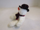 Russ Freezy Plush Snowman Off White Red Velvet Bow 101436 -- Used