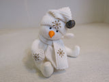 First & Main Inc Marshmallow Plush Snowman Off White Gold Snowflakes 3+ 5420XS1414 -- Used