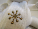 First & Main Inc Marshmallow Plush Snowman Off White Gold Snowflakes 3+ 5420XS1414 -- Used