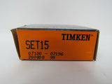 Timken Tapered Roller Bearings SET15 07100 07196 -- New