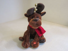 Designer Plush Christmas Moose Dances Around Plays Christmas Song 108-011923 -- Used