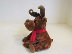 Designer Plush Christmas Moose Dances Around Plays Christmas Song 108-011923 -- Used