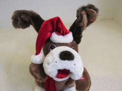 Designer Plush Christmas Dog Brown/Red Wont Power On X80901313-A -- Used