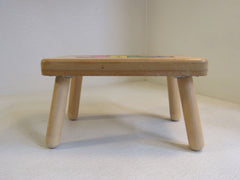 One Step Around Jake Stool Natural Painted Wood Letters 112-011923 -- Used