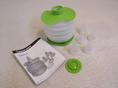Tupperware Squeeze It Decorating Tool Lime Green/Frost 450-ml 5 Tips 6253A-5 -- Used