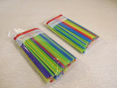 Everyday Living 100 Flexible Drinking Straws Lot of 2 Multicolored 61046 -- New