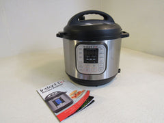 Instant Pot Electric Pressure Cooker 6-qt Silver/Black IP-DU060V3 -- Used