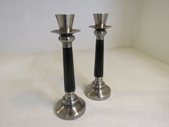 Interior Accents Urban Retreat Collection Pewter Taper Holder Set of 2 722-5717 -- Used
