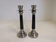 Interior Accents Urban Retreat Collection Pewter Taper Holder Set of 2 722-5717 -- Used