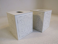 Designer Tissue Box Set of 2 Cream 1733 -- Used