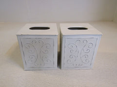 Designer Tissue Box Set of 2 Cream 1733 -- Used