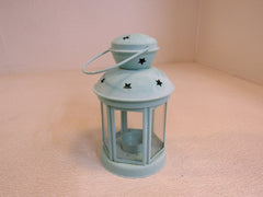 Designer Decorative Candle Lantern Mint Green 166-011923 -- Used