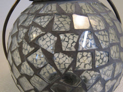 Designer Decorative Glass Candle Lantern Brushed Copper 168-011923 -- Used