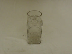 Designer Glass Vase 3 1/2in x 3 1/2in x 7in Glass Rustic Vintage Glass -- Used