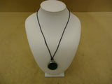 Designer Fashion Necklace 16in Drop/Dangle Glass Metal Female Adult Green/Black -- Used
