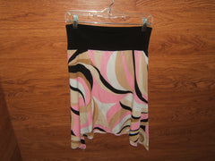 Julie's Closet Skirt A-Line Knee Length Female Adult M Pink/Tans/White Geometric -- Used