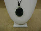 Designer Fashion Necklace 16in Drop/Dangle Glass Metal Female Adult Green/Black -- Used