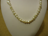 Designer Fashion Necklace 16in L Faux Pearl Female Adult Whites -- New No Tags