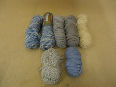 Standard Knitting Yarns Multiple Colors Lot of 7 Wool Acrylic -- New