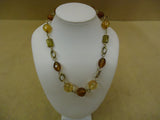 Designer Fashion Necklace 15in L Chain/Link Beads Female Adult Browns/Reds -- Used