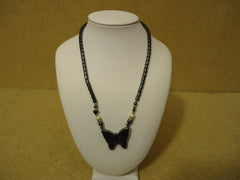 Designer Fashion Necklace 17in L Drop/Dangle Butterfly Female Adult Blacks -- Used