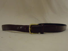 Designer Belt 33in-37in Brass Buckle Leather Female Adult M/L Browns Solid -- Used