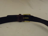 Designer Belt 33in-37in Brass Buckle Leather Female Adult M/L Browns Solid -- Used
