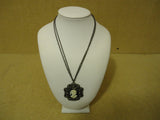 Designer Fashion Necklace 16in Drop/Dangle Chain Metal Female Adult Black/White -- Used