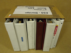 Professional Box of 12 Binders/Notebooks 16in x 12in x 11in White/Burgundy -- Used