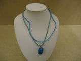 Designer Fashion Necklace 14-16in L Beaded/Strand Female Adult Blues/Greens -- Used