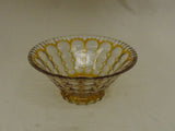 Designer Fruit Bowl 10in x 10in x 4 1/2in Clear/Gold Retro Vintage Glass -- Used