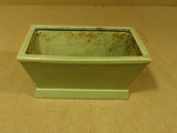 Handcrafted Colored Planter 10in x 7in x 4in Green Ceramic -- Used