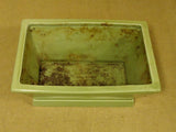 Handcrafted Colored Planter 10in x 7in x 4in Green Ceramic -- Used