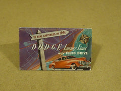 Dodge Vintage 1940s Brochure 19in x 13.5in Yellow/Red Luxury Liner Paper -- Used