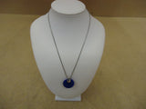 Designer Fashion Necklace 16in L Chain/Link Dangle Female Adult Blue/Silver -- Used