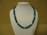 Designer Fashion Necklace 16in L Beaded/Strand Female Adult Blue/Silver -- Used