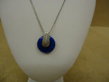 Designer Fashion Necklace 16in L Chain/Link Dangle Female Adult Blue/Silver -- Used