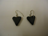 Designer Fashion Earrings Heart Drop/Dangle Faux Gemstone Female Adult Black/Blue -- Used