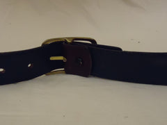 Designer Belt Casual 28in-32in Brass Buckle Leather Unisex Adult M Browns Solid -- Used