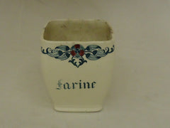 Generic Short Vase 4 1/2in x 4 1/2in x 5in White/Red/Blue Cottage Vintage China -- Used