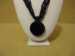 Designer Fashion Necklace 17in L Drop/Dangle Beaded Strand Female Adult Blacks -- Used