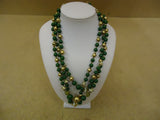 Designer Fashion Necklace 17-19in L Beaded/Strand Female Adult Green/Gold -- Used