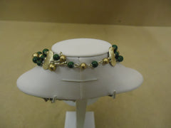 Designer Fashion Necklace 17-19in L Beaded/Strand Female Adult Green/Gold -- Used