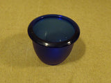 Handcrafted Candle Holder 4in x 4in x 3in Blue Glass -- Used