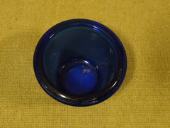 Handcrafted Candle Holder 4in x 4in x 3in Blue Glass -- Used