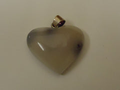 Designer Fashion Pendant Heart Faux Gemstone Female Adult Grays -- Used