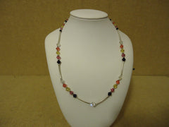 Designer Fashion Necklace 16-18in L Beaded/Strand Metal Female Adult Multicolor -- Used