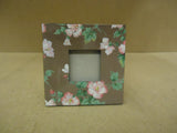 Designer Picture Frame Brown/Pink/Green Fits 3in x 3in Square Wood Glass -- Used