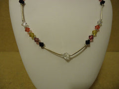 Designer Fashion Necklace 16-18in L Beaded/Strand Metal Female Adult Multicolor -- Used